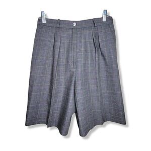 Liz Claiborne Petite Collection Wool Bermuda Shorts Grey Size 10 Petite